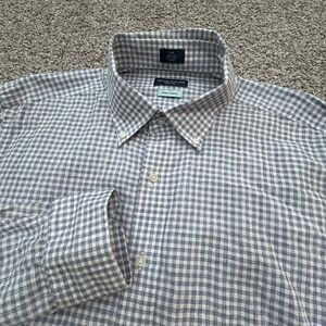 Peter Millar‎ Collection Summer Chambray Button Shirt Mens Large Blue Plaid